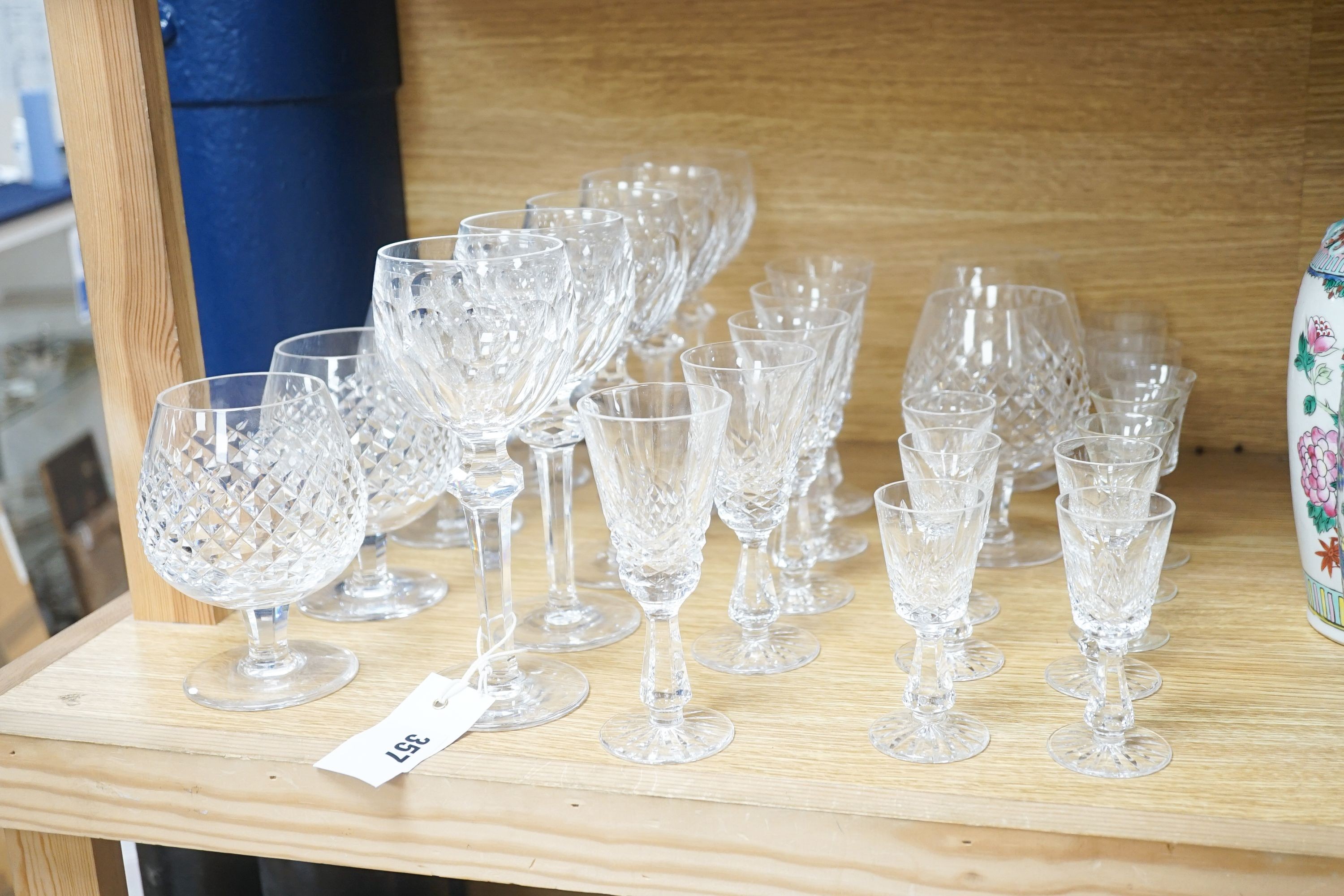 A group of Waterford cut crystal drinking glasses and six other glasses (27)